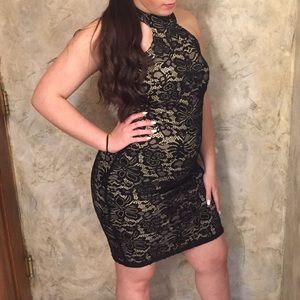 Black Lace Midi Dress